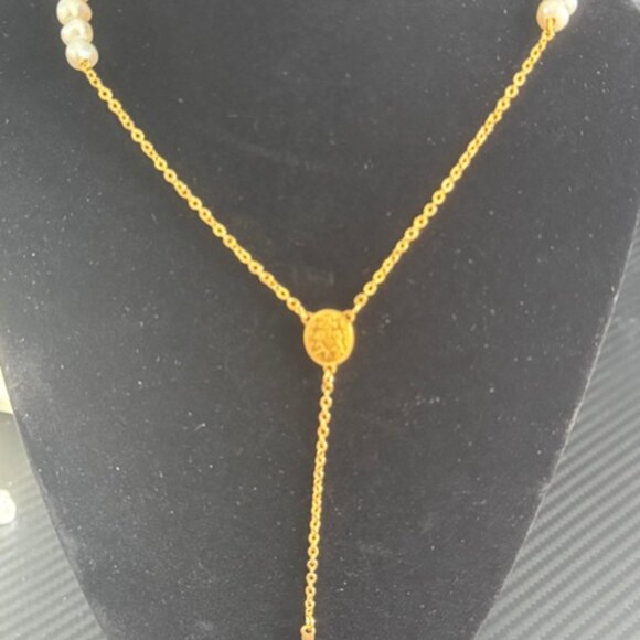 Stainless Steel Cross Necklace – Minimal Rosary Style - Picture 3 of 4